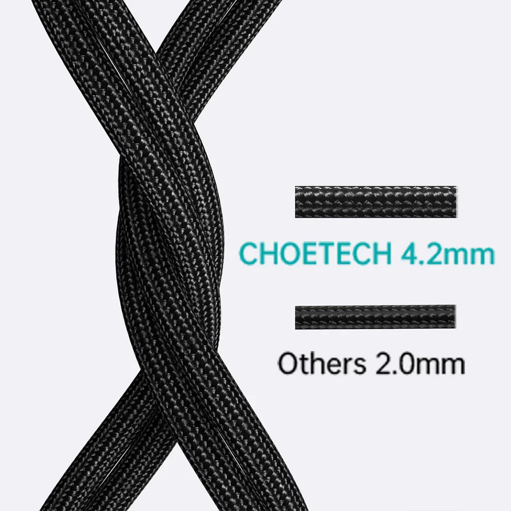 CHOETECH - 100W Type C Braided Fast Charging Cable (1.8m) - Image 3