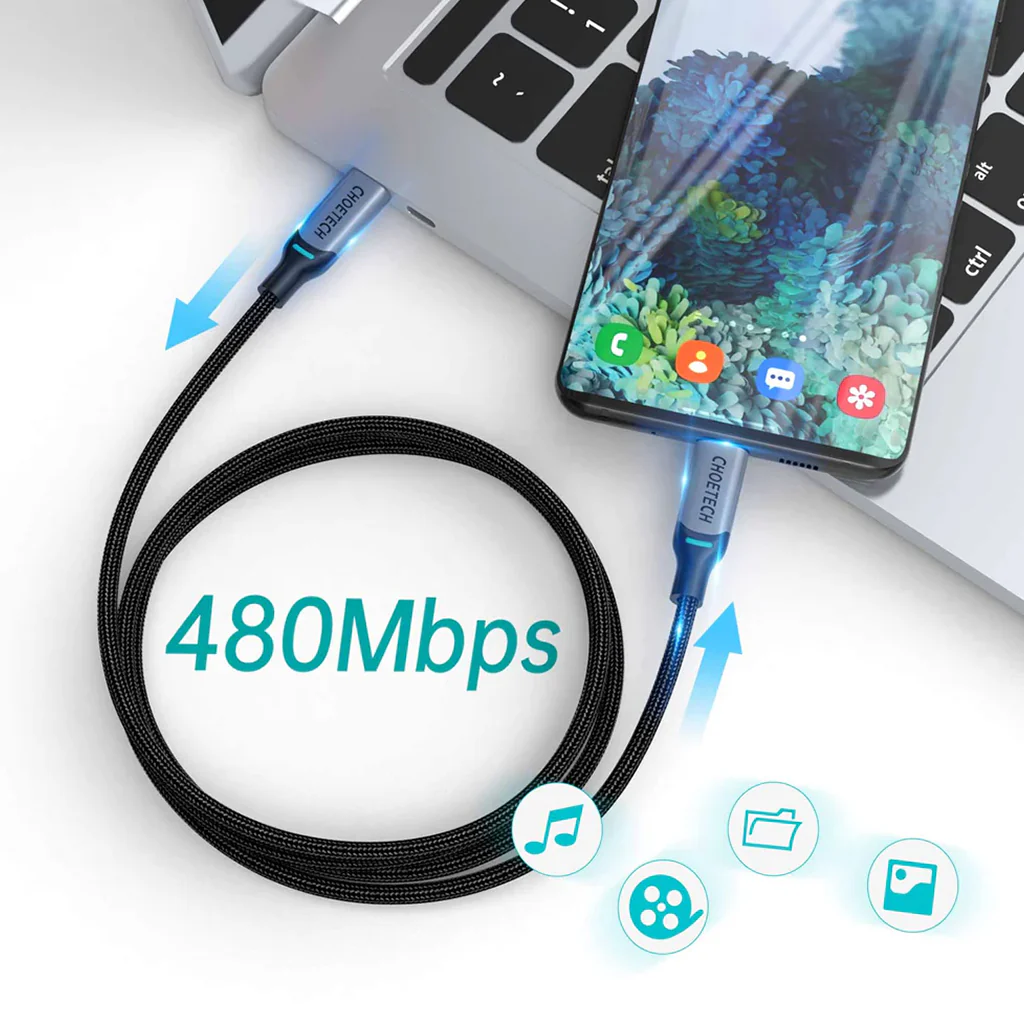 CHOETECH - 100W Type C Braided Fast Charging Cable (1.8m) - Image 5