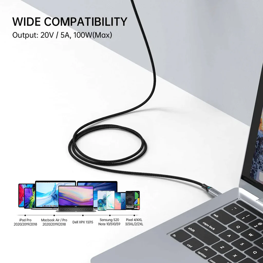 CHOETECH - 100W Type C Braided Fast Charging Cable (1.8m) - Image 6