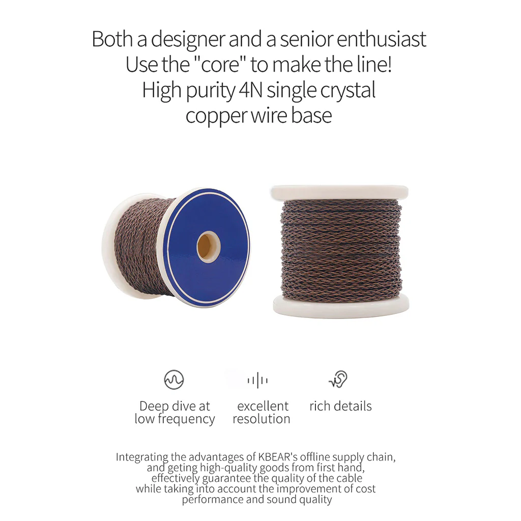 KBEAR - 4 Core Warmth Upgrade Cable for IEM - Image 18