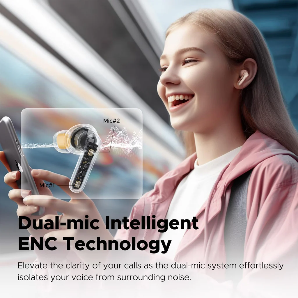 SoundPEATS Clear True Wireless Earbuds Dual ENC Mic, Gaming Mode, App Control - Image 10