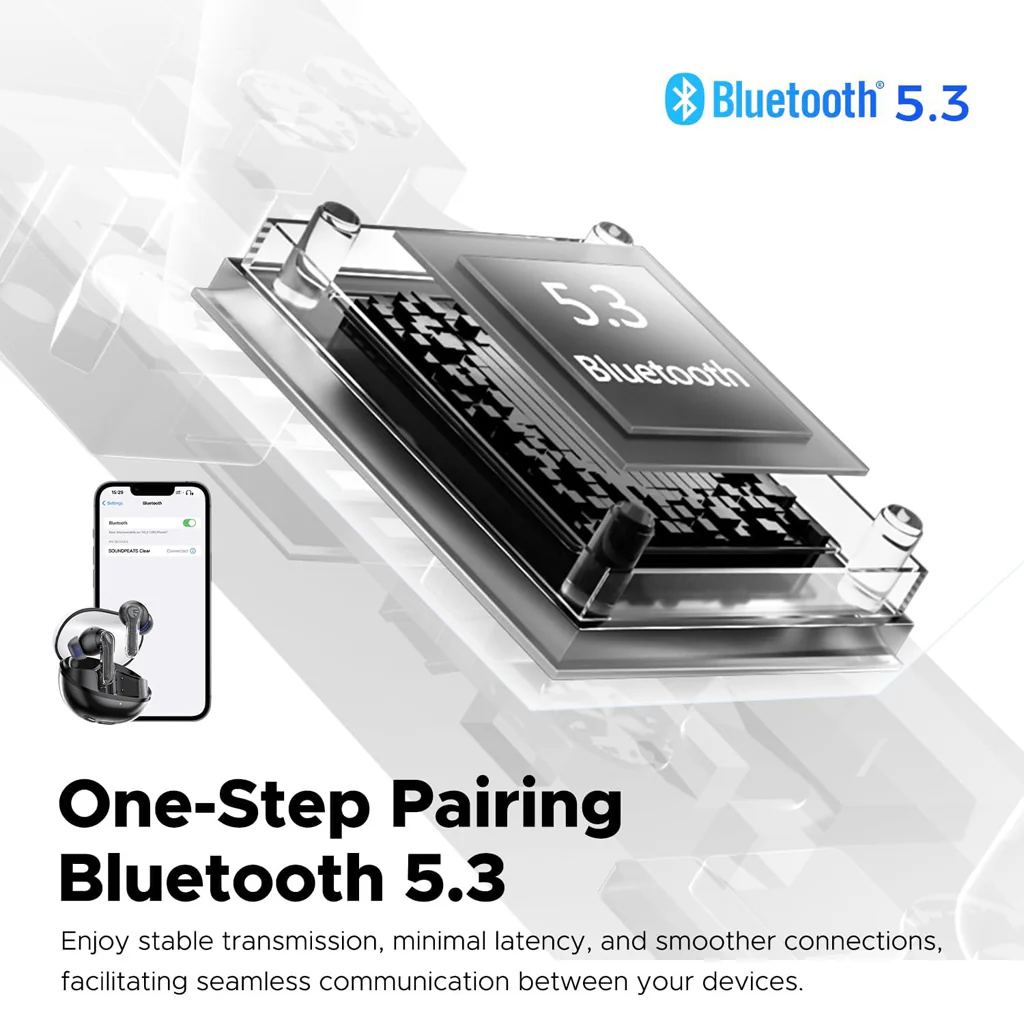 SoundPEATS Clear True Wireless Earbuds Dual ENC Mic, Gaming Mode, App Control - Image 4