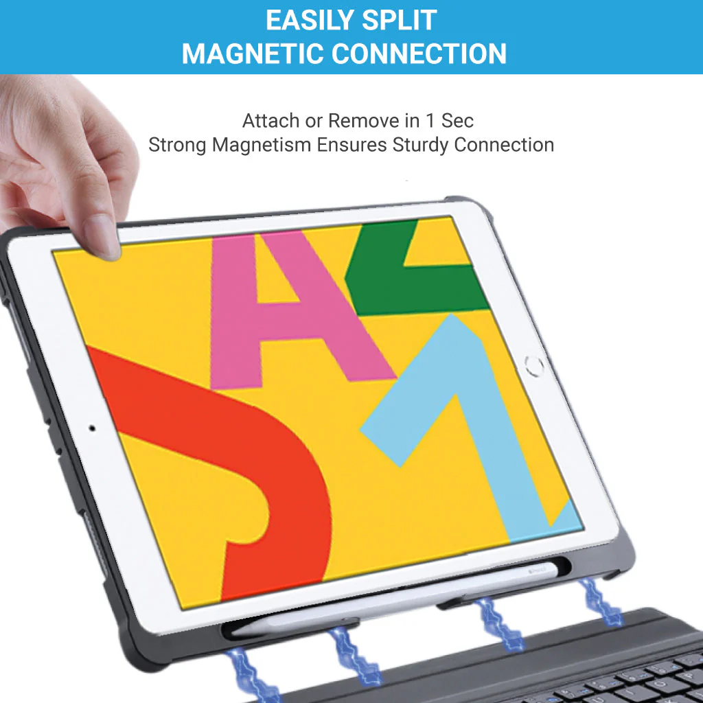 TECPHILE - T206 Wireless Keyboard Case For iPad - Image 5