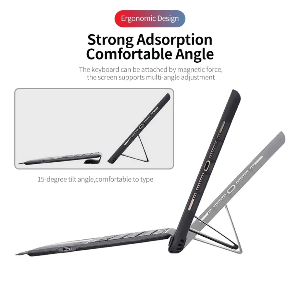 TECPHILE - T207 Wireless Keyboard Case For iPad - Image 10