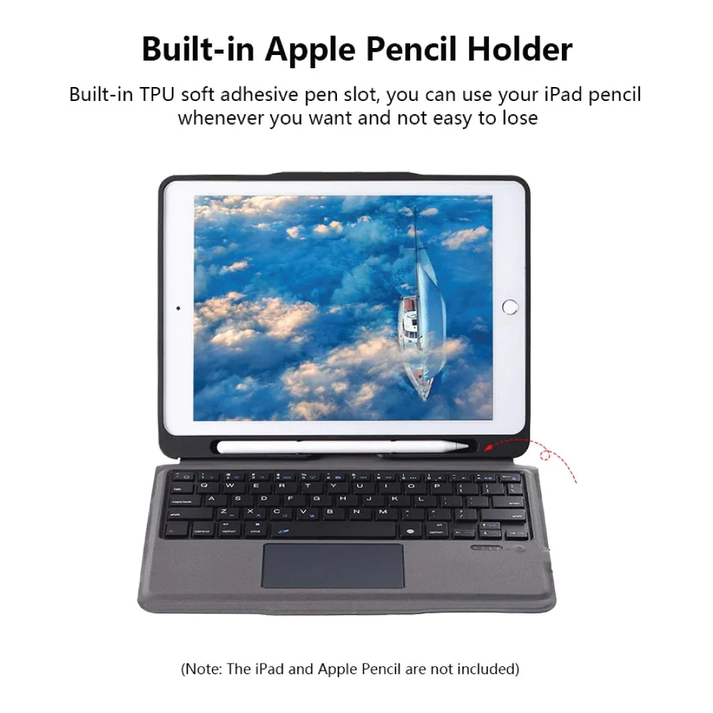 TECPHILE - T207 Wireless Keyboard Case For iPad - Image 11