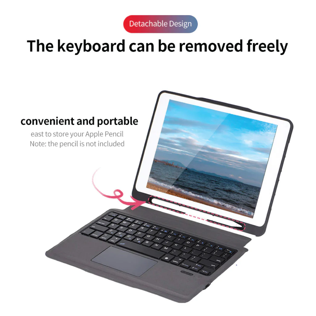TECPHILE - T207 Wireless Keyboard Case For iPad - Image 15