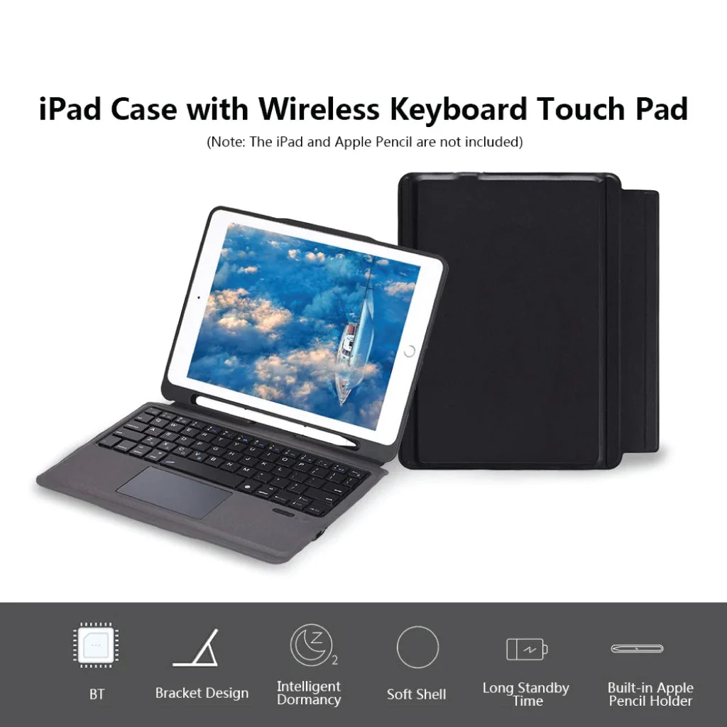 TECPHILE - T207 Wireless Keyboard Case For iPad - Image 17