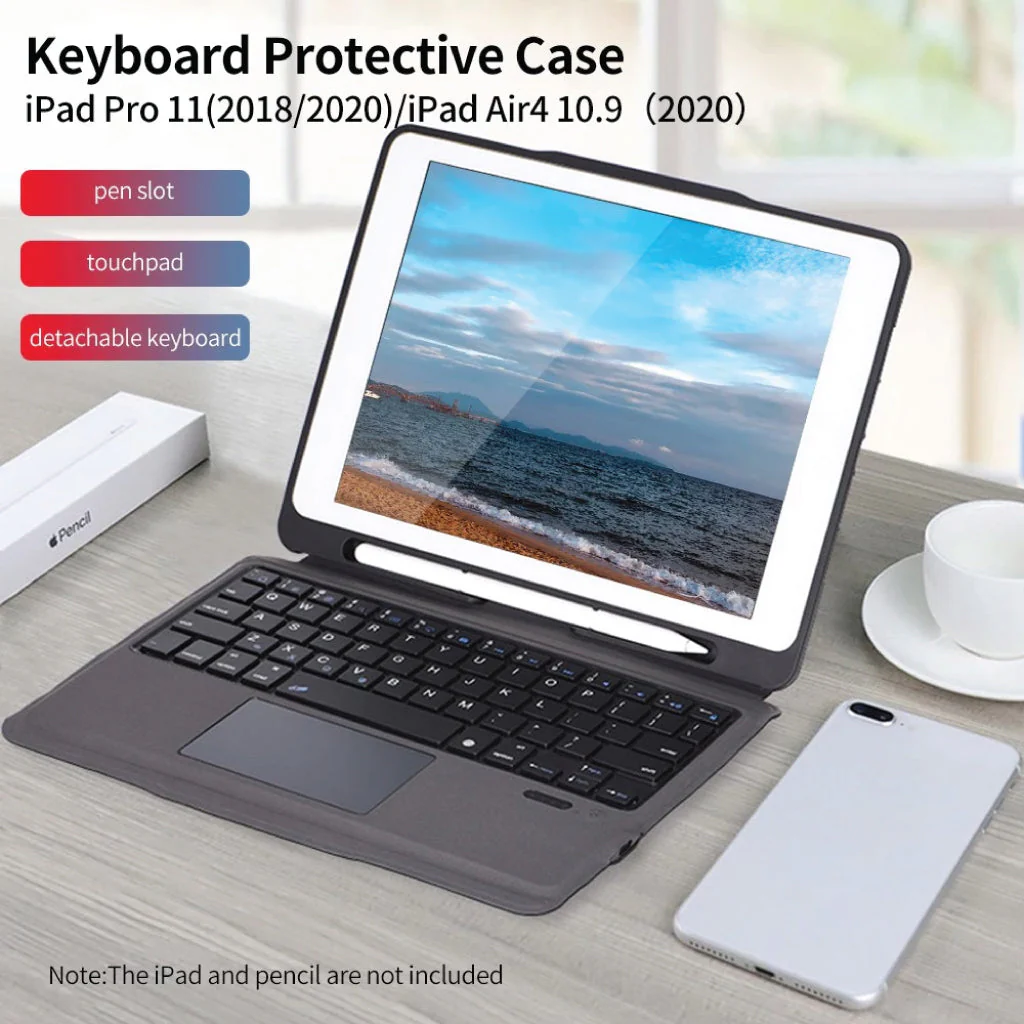 TECPHILE - T207 Wireless Keyboard Case For iPad - Image 8