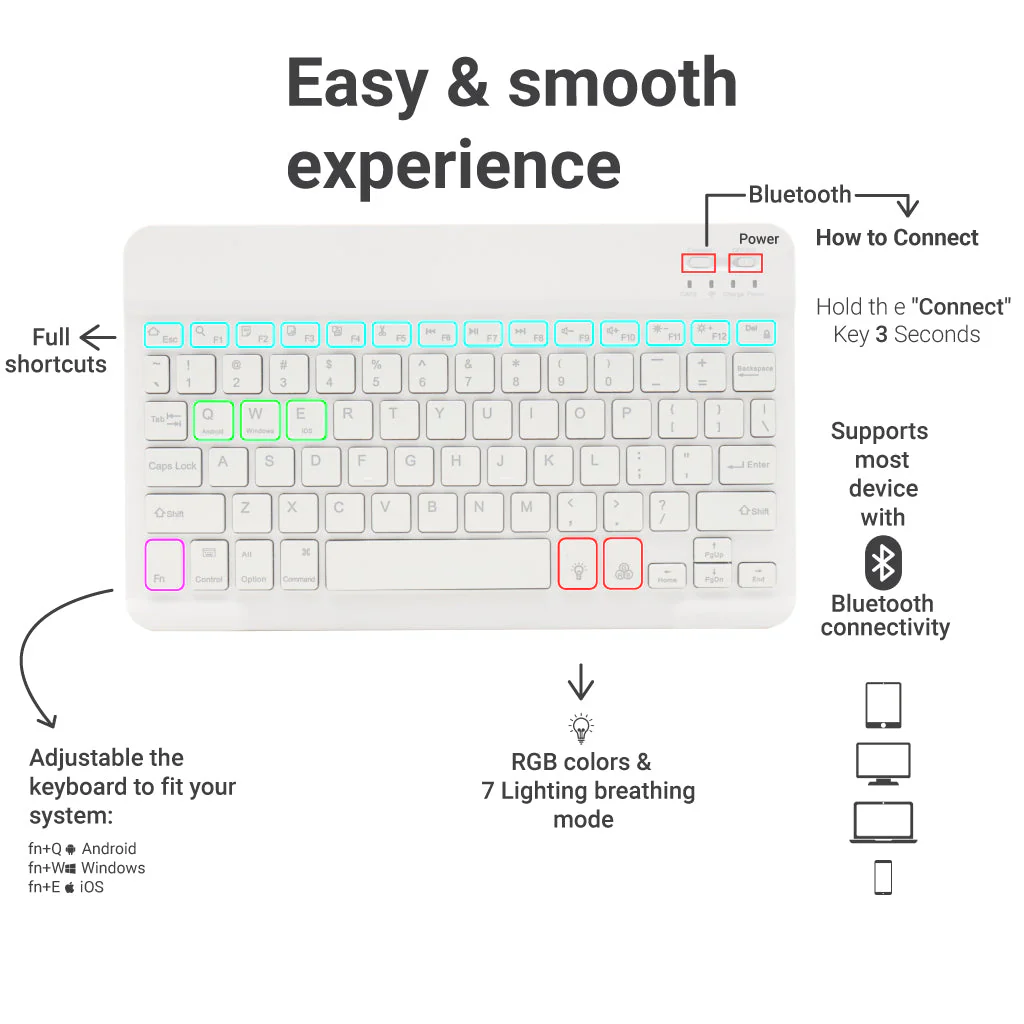 TECPHILE - CS030D Wireless Keyboard - Image 13