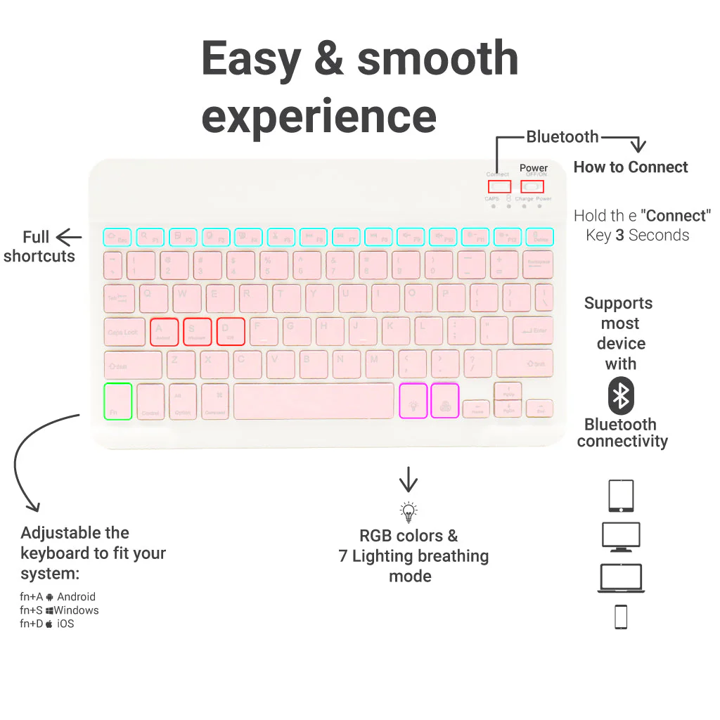 TECPHILE - CS030D Wireless Keyboard - Image 20