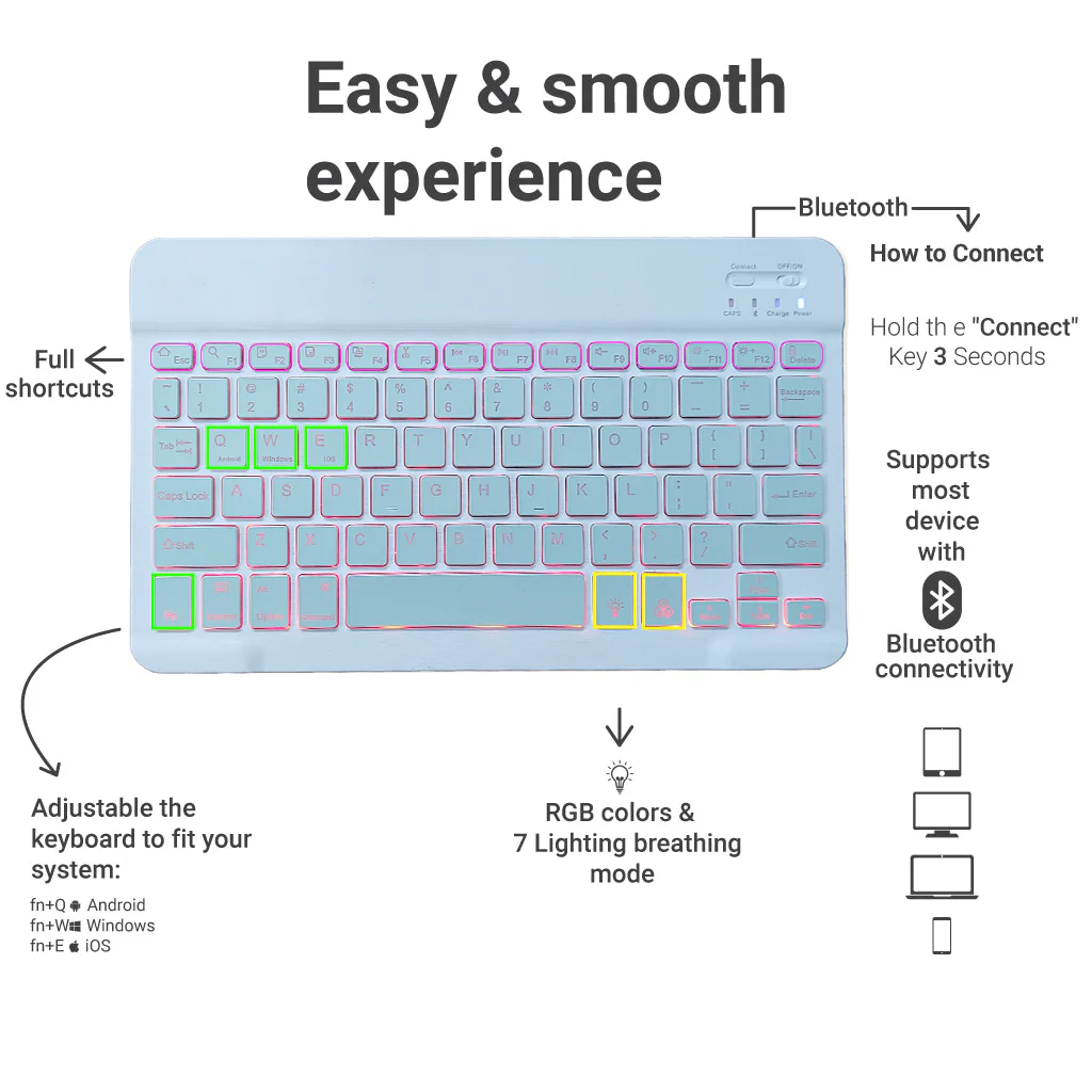 TECPHILE - CS030D Wireless Keyboard - Image 33