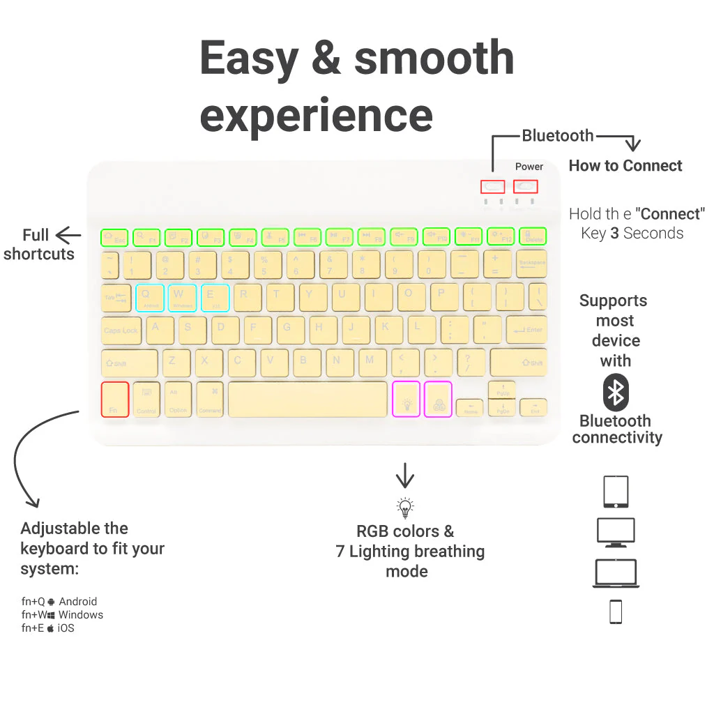 TECPHILE - CS030D Wireless Keyboard - Image 6