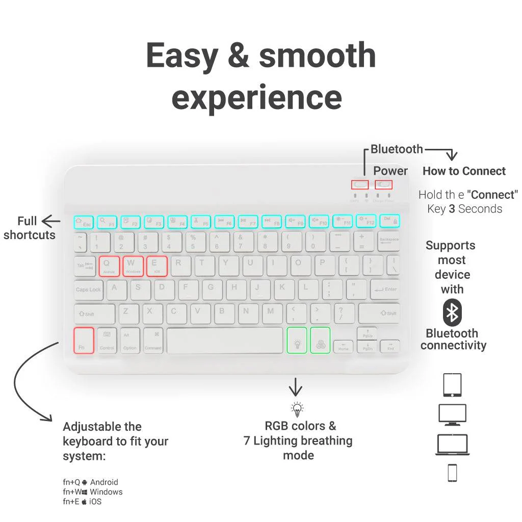 TECPHILE - HB030D Wireless Keyboard - Image 8