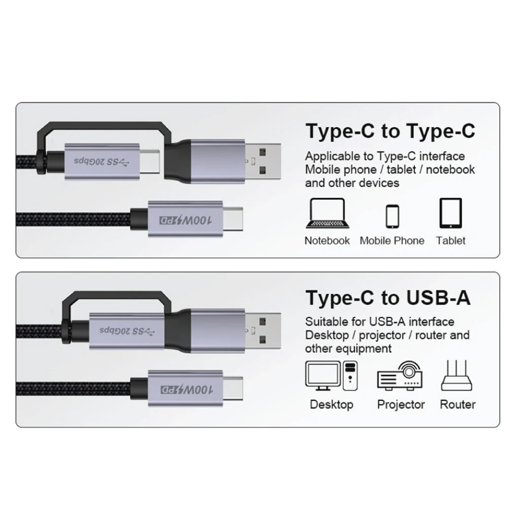 URVNS - C43 PD100W 2 IN 1 USB-C Cable - Image 8